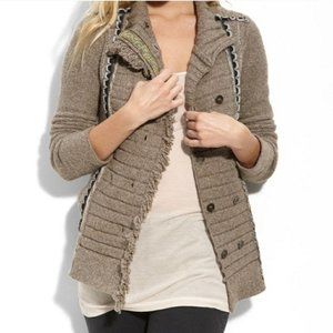Free People Teddy Bear Sweater Jacket Double Breasted